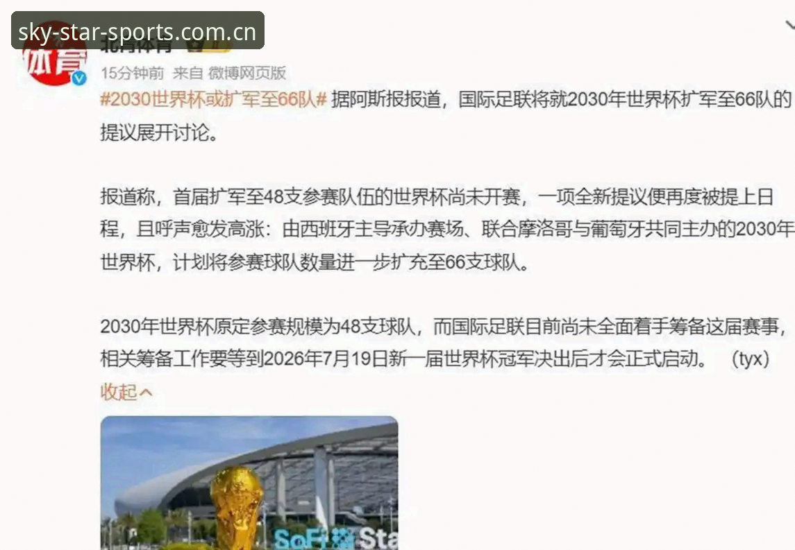最新星空体育app下载 揭秘世界杯扩军到66队的背后真相:中国男足的机会来了?